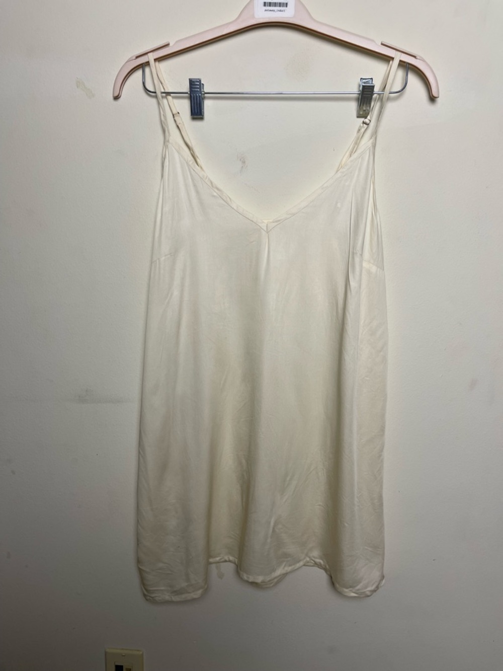 Women’s Cream Slip Dress - Classic V-Neck